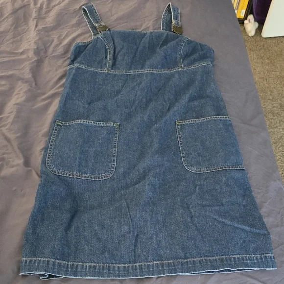 Casual Blue Denim Dress with Pockets - Picture 1 of 6